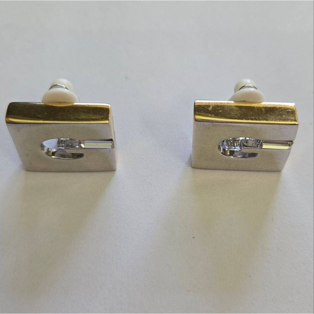 🐢 Givenchy Vintage 80's G Logo Earrings Classic Glam Guaranteed Authentic - Picture 5 of 14